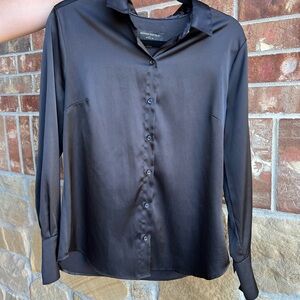 Banana Republic Black Satin Button Down